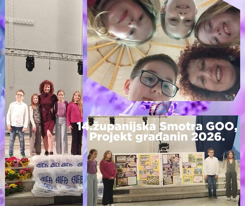 Županijska Smotra iz Građanskog odgoja i obrazovanja – Projekt građanin 2026.