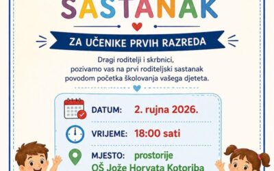 POZIV NA PRVI RODITELJSKI SASTANAK